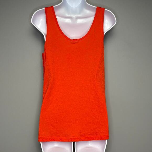 NWT J. Crew Orange Lace Front Button Henley Tank Womens Sz S - Picture 3 of 7
